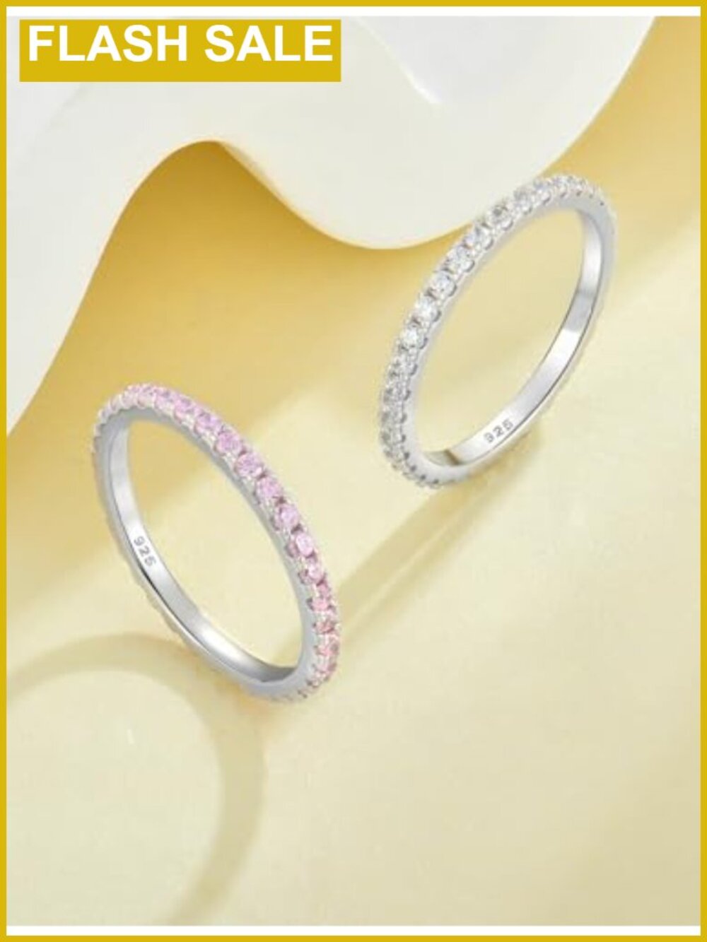925 Sterling Silver Stackable Ring Created Aquamarine Eternity Band - Picture 3 of 6
